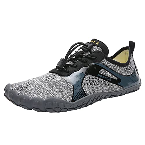 Barfußschuhe für Herren, leicht, schnell trocknend, Wasserschuhe, Fußgewölbe-Passform, leicht zu schließen, rutschfest, tiefe Ösen, Walking-Turnschuhe, perfekt für Strand, Pool, Wassersport und Barfußschuhe für Herren, leicht, schnell trocknend, Wasserschuhe, Fußgewölbe-Passform, leicht zu schließen, rutschfest, tiefe Ösen, Walking-Turnschuhe, perfekt für Strand, Pool, Wassersport und von ofeirhz
