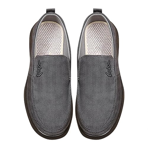 Herren Boots- & Deckschuhe Weich Gepolstertes Fußbett Barfußschuhe Arch Fit Easy Close Slip On Turnschuhe Breiter Zehenbereich Bequeme Walking Sneakers Leichte Rutschfeste Low-Top Trainer Täglich von ofeirhz