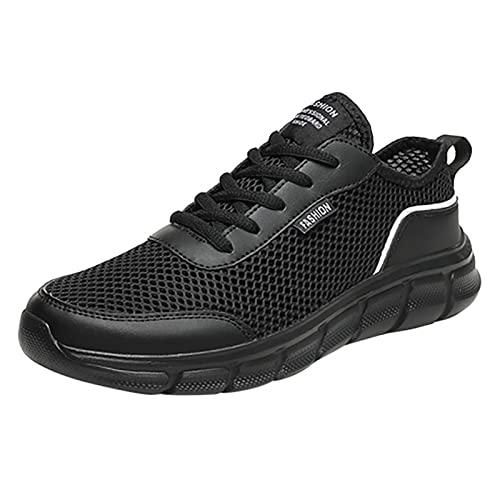 Herren-Turnschuhe, Netzfutter, atmungsaktiv, Laufschuhe, Fußgewölbe-Passform, Schnürung, Tennistrainer, Luftkissen, bequeme Wanderschuhe, leicht, rutschfest, weite Passform, Turnschuhe, Fitnessstudio von ofeirhz