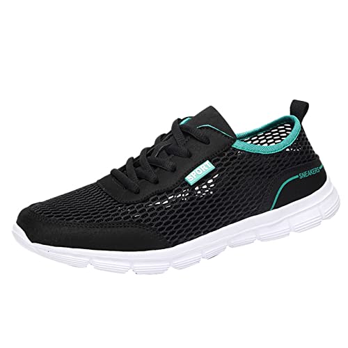 Herren-Turnschuhe, Netzfutter, atmungsaktiv, rutschfest, Fußgewölbe-Passform, schwarz, Sneaker, weich gepolstertes Fußbett, Sommerschuhe, leicht, breiter Zehenbereich, athletischer Trainer von ofeirhz