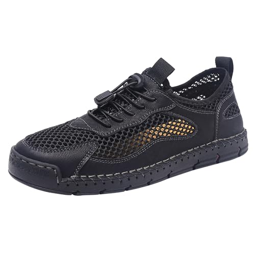 Herren-Turnschuhe, Netzstoff, atmungsaktiv, Wasserschuhe, weich gepolstertes Fußbett, schwarz, rutschfest, leicht zu schließen, Barfußschuhe, leicht, schnell trocknend, flach, perfekt für Strand, Pool Herren-Turnschuhe, Netzstoff, atmungsaktiv, Wasserschuhe, weich gepolstertes Fußbett, schwarz, rutschfest, leicht zu schließen, Barfußschuhe, leicht, schnell trocknend, flach, perfekt für Strand, Pool von ofeirhz