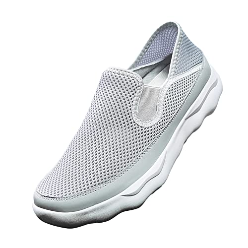 Slip-On-Sneaker für Herren, Mesh-Futter, atmungsaktive Wanderschuhe, Luftkissen, bequem, weite Passform, Turnschuhe, Fußgewölbe-Passform, leicht zu schließen, Plantarfasziitis, leicht, rutschfest Slip-On-Sneaker für Herren, Mesh-Futter, atmungsaktive Wanderschuhe, Luftkissen, bequem, weite Passform, Turnschuhe, Fußgewölbe-Passform, leicht zu schließen, Plantarfasziitis, leicht, rutschfest von ofeirhz