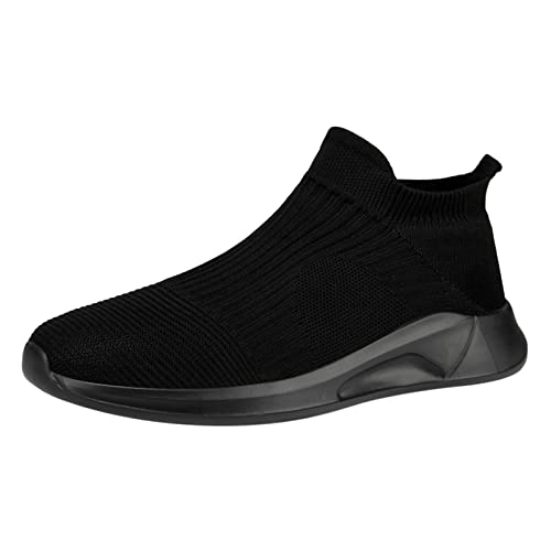 Slip On Sneakers Herren Arch Fit Easy Close Walking Schuhe Mesh Futter Atmungsaktiv Wide Fit Turnschuhe Luftpolster Bequeme Barfußschuhe Leicht Freizeitschuh Frühling Sommer Wandern & Outdoor, Schwarz von ofeirhz