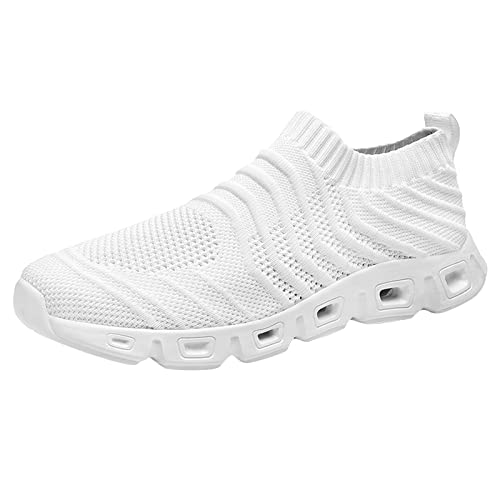 Slip On Sneakers Herren Mesh Atmungsaktiv Walkingschuhe Luftkissen Bequeme Barfußschuhe Arch Fit Easy Close Wide Fit Turnschuhe Leichte rutschfeste Freizeitschuh Frühling Sommer Wandern & Outdoor von ofeirhz