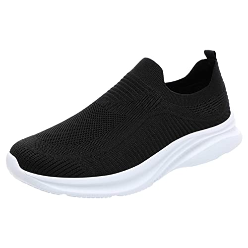 Slip On Turnschuhe Herren Arch Fit Easy Close Walking Schuhe Mesh Atmungsaktiv Wide Fit Turnschuhe Arch Support Bequeme Plantarfasziitis Schuhe Rutschfest Leicht Freizeitschuh für geschwollene Füße von ofeirhz