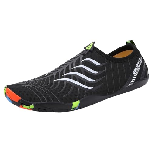 Wasserschuhe für Herren, Netzfutter, atmungsaktiv, Barfußschuhe, rutschfest, leicht zu schließen, leicht, schnell trocknend, breite Passform, Sportschuhe, elastische Streifen, athletischer Trainer von ofeirhz