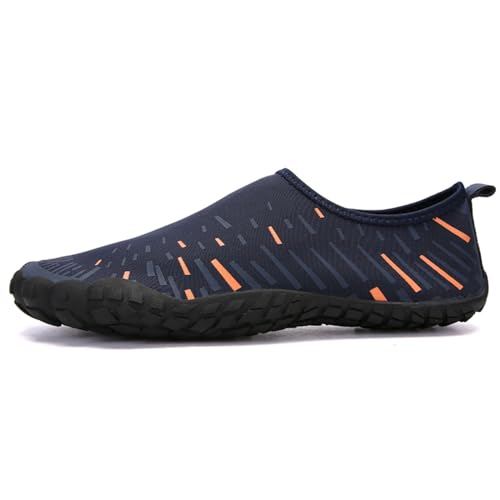 Wasserschuhe für Herren, elastische Streifen, Barfußschuhe, leicht, schnell trocknend, rutschfest, einfach zu schließen, schwarze Turnschuhe, perfekt für Strand, Pool, Wassersport und Wasserschuhe für Herren, elastische Streifen, Barfußschuhe, leicht, schnell trocknend, rutschfest, einfach zu schließen, schwarze Turnschuhe, perfekt für Strand, Pool, Wassersport und von ofeirhz