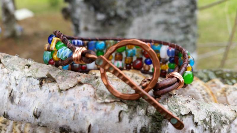 Bunten Karneval Cool Armspange Aus Kupfer - Schnell N Kostenloser Versand in Die Usa von offbeadinpathneosho