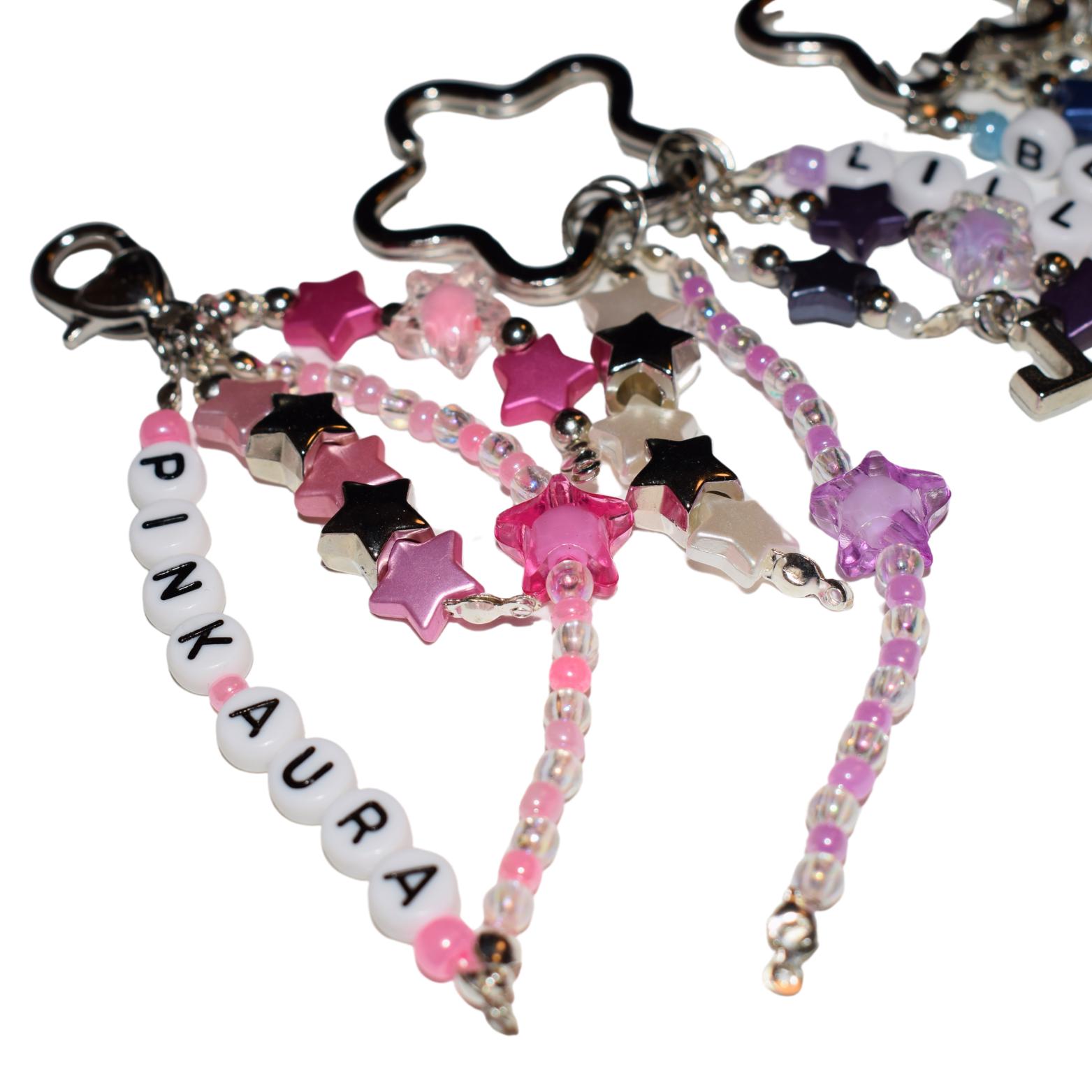 Personalized Name Keychain Handmade Out Of Beads von offbeadshop