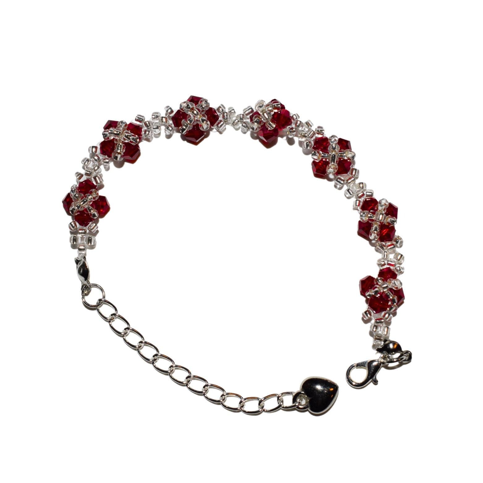 Rotes Armband Aus Glasperlen von offbeadshop