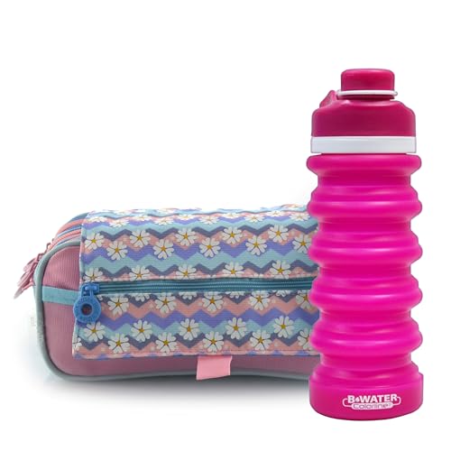 office box Colorline Federmäppchen, geräumige Innenfächer mit individuellem Reißverschluss, waschbar und sehr strapazierfähig, Daisies + Wasser, Modisch von office box