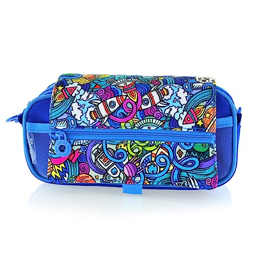 office box Colorline Federmäppchen, geräumige Innenfächer mit individuellem Reißverschluss, waschbar und sehr strapazierfähig, Space, Modisch von office box