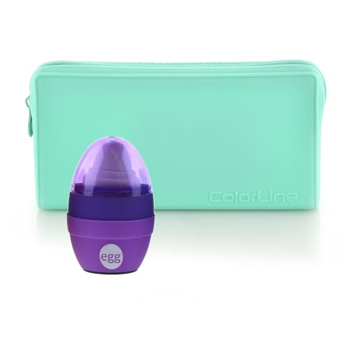 office box Flaches Federmäppchen aus Silikon, 10 Farben, mit Reißverschluss, Sortiert, Türkis + Anspitzer von office box