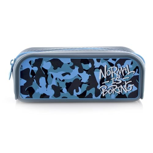 office box - Tasche aus Silikon mit aufgedruckten Designs, ideal zum Tragen und Schutz, Reißverschluss und ultraweiche Haptik, 20 verschiedene Modelle, waschbar und robust., bunt, Normal is Boring von office box