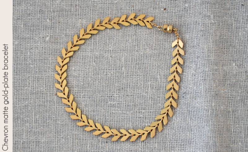 Chevron Kettenmatte Gold-Platte Armband Chevron Kettenmatte Gold-Platte Armband von ofgoodcheer