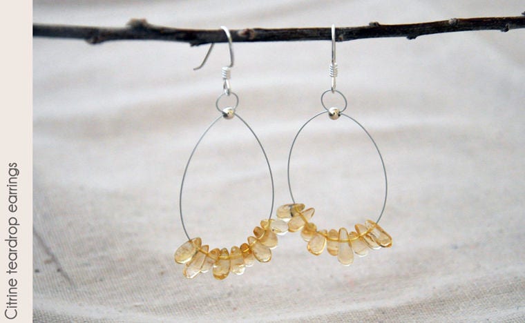 Citrin Edelstein Sterling Silberohrringe Citrin Edelstein Sterling Silberohrringe von ofgoodcheer