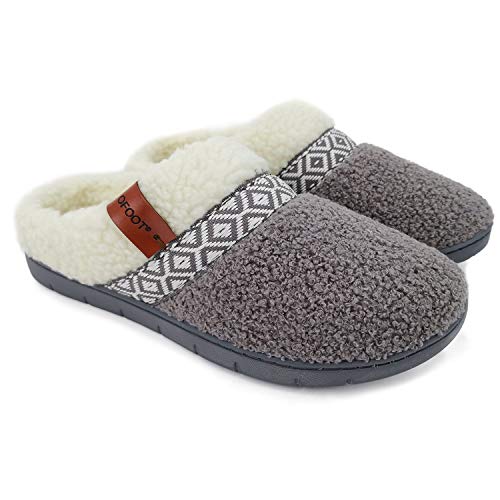 ofoot Damen Fuzzy House Hausschuhe Indoor Outdoor Clogs Schlafzimmer Schuhe Warmes flauschiges Teddyfleece mit Spitze,Cozy Memory Foam Plüschfutter Rutschfeste Gummisohle ofoot Damen Fuzzy House Hausschuhe Indoor Outdoor Clogs Schlafzimmer Schuhe Warmes flauschiges Teddyfleece mit Spitze,Cozy Memory Foam Plüschfutter Rutschfeste Gummisohle von ofoot