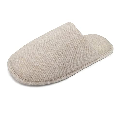 ofoot Herren Baumwolle Cosy Memory Foam Haus Hausschuhe,waschbar leichte rutschfeste Schuhe (Beige,45/46 EU) von ofoot