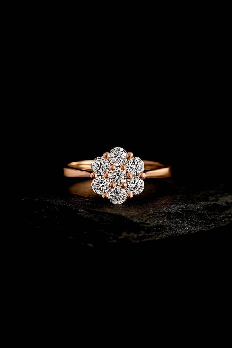 8K Solid Gold Blume Cluster Ring-Dcolor Vvs1 Klarheit Moissanite Ring-Gold Ring-Blume Ring-Diamant Ring-statement Ring von ohannescorlu