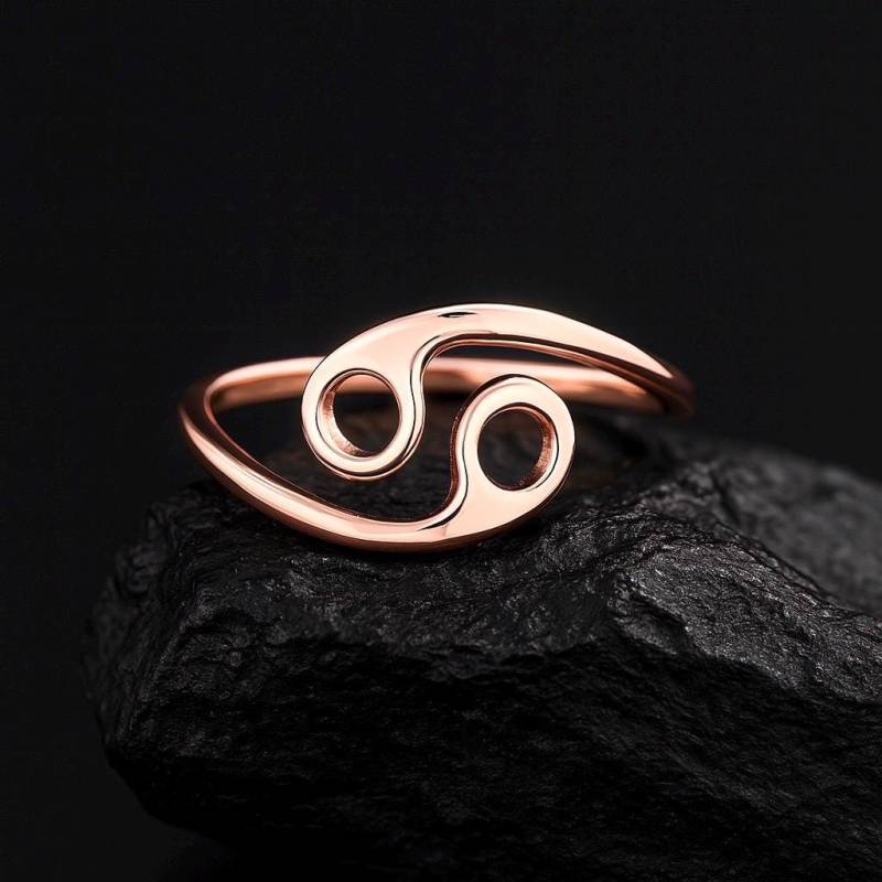 8K Solid Gold Krebs Sternzeichen Ring/Horoskop Goldring Handgemachter von ohannescorlu