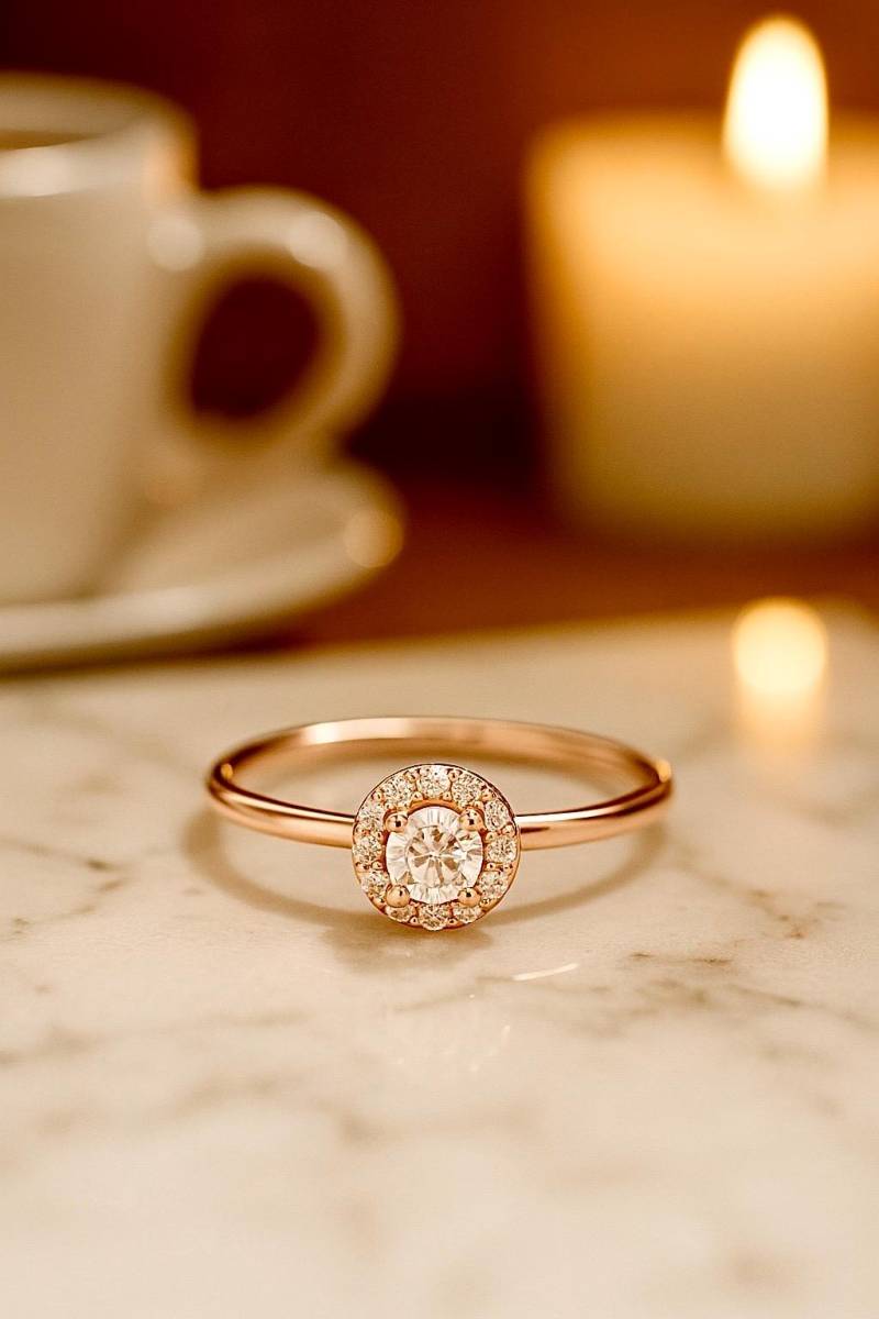 8K Solid Gold Solitaire Ring/Dcolor Vvs1 Klarheit Moissanit Diamant Goldring Cluster von ohannescorlu