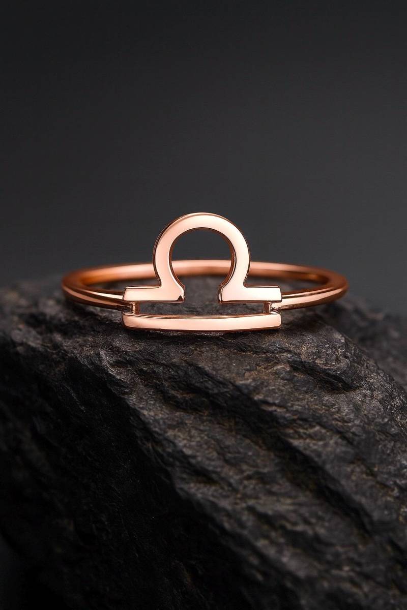 8K Solid Gold Waage Ring/sternzeichen Horoskop Schmuck Handgemachter von ohannescorlu