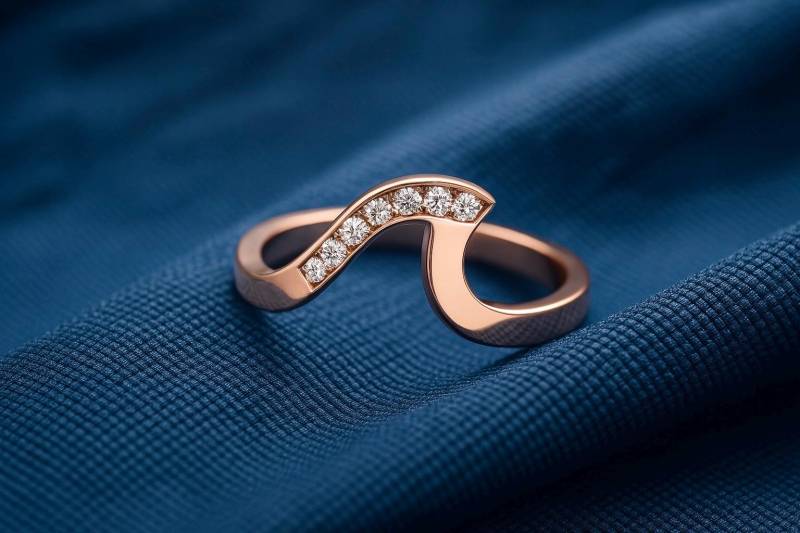 8K Solid Gold Welle Ring-Dcolor Vvs1 Klarheit Moissanite Surfer Ring-steine Ring-Gold Ring-Diamant Ring-Solid Wellenring von ohannescorlu