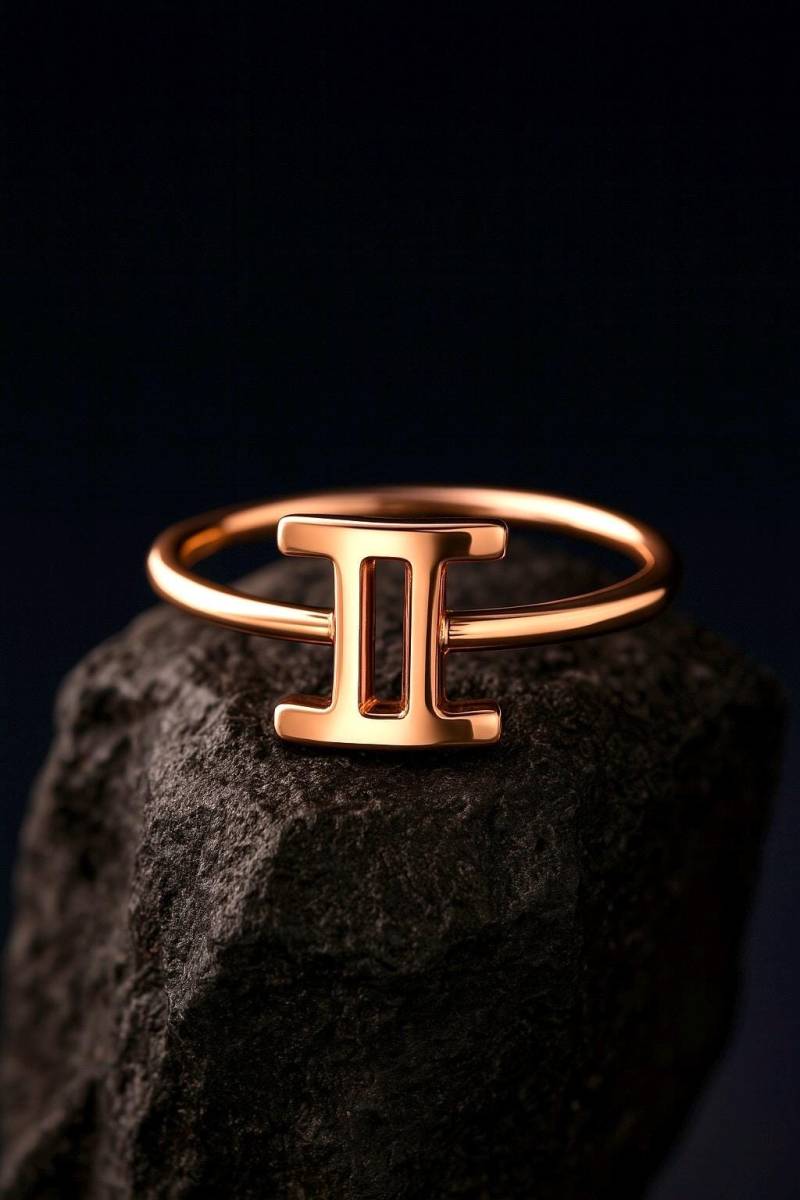 8K Solid Gold Zwillinge Ring/sternzeichen Horoskop Astrologie Zeichen Schmuck Handgemachter Zwilling von ohannescorlu