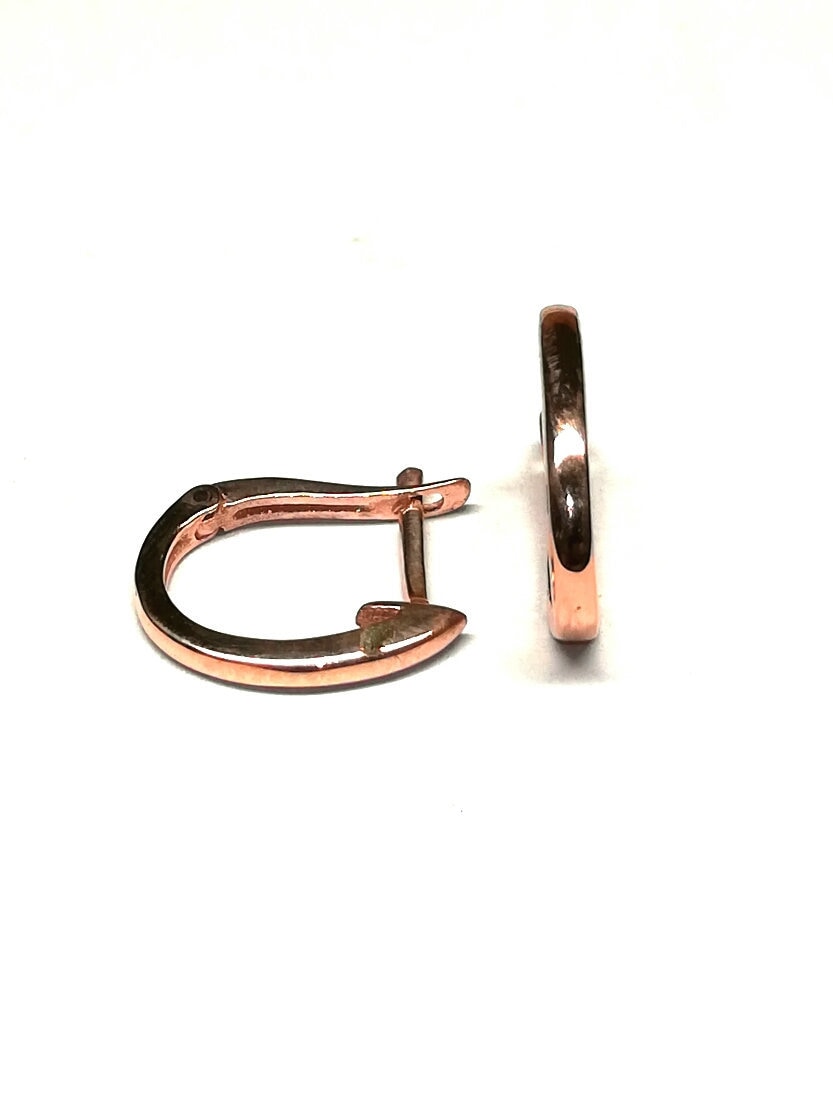 Creolen Ohrringe/14K Solid Gold Rose von ohannescorlu