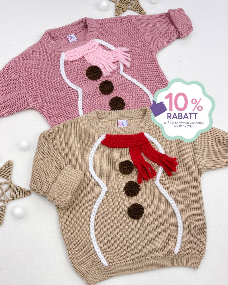Weihnachtspullover Für Babys Und Kleinkinder Handbestickt, Pulloverfarbe Schalfarbe Individuell Gestaltbar Weihnachtspullover Für Babys Und Kleinkinder Handbestickt, Pulloverfarbe Schalfarbe Individuell Gestaltbar von ohcutie