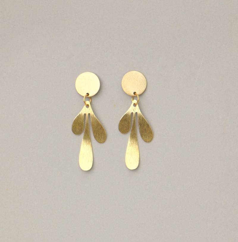 Abstrakte Messing Ohrringe von ohfunky