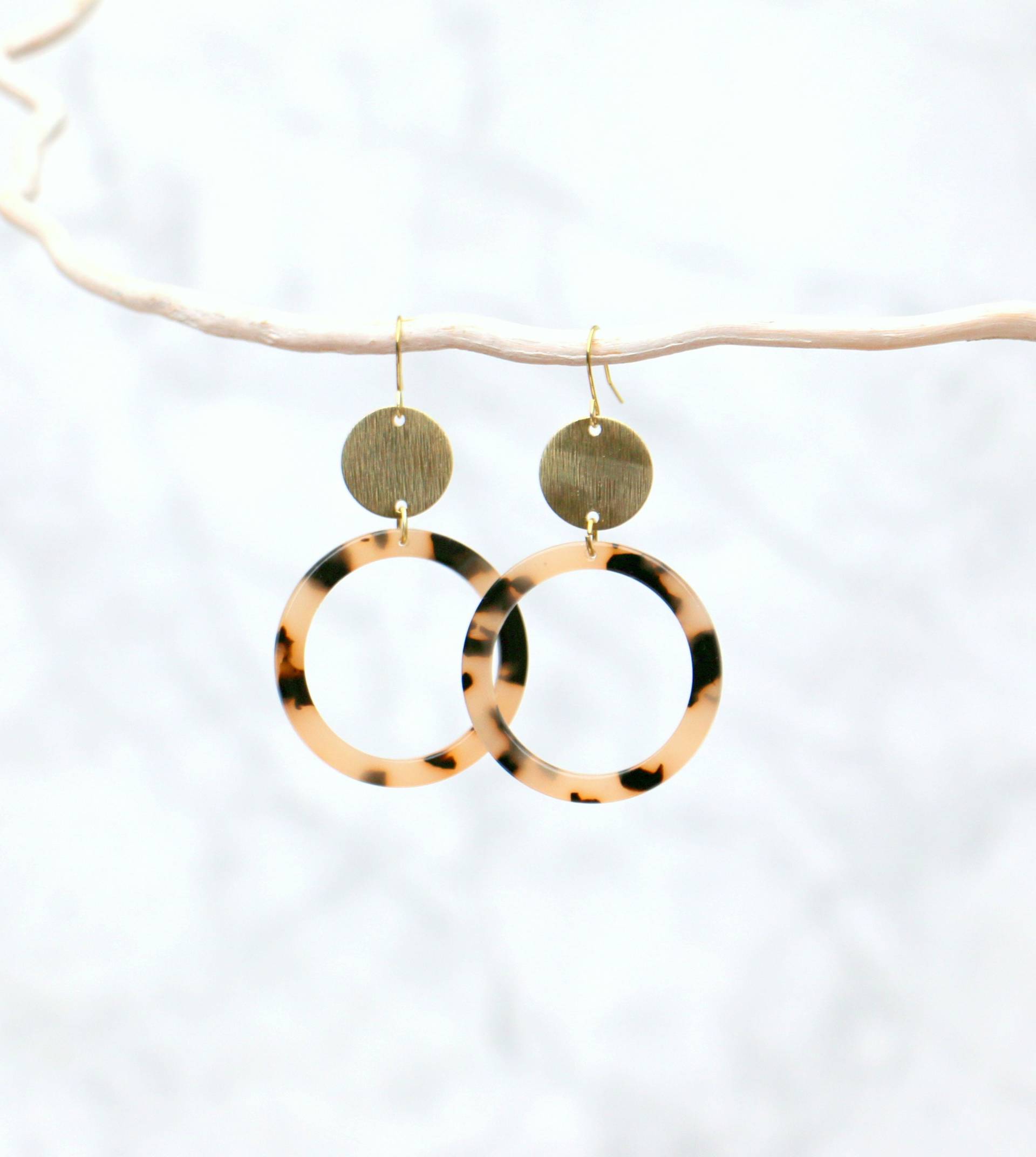 Acetat Ohrringe Schildpatt Mit Messing von ohfunky