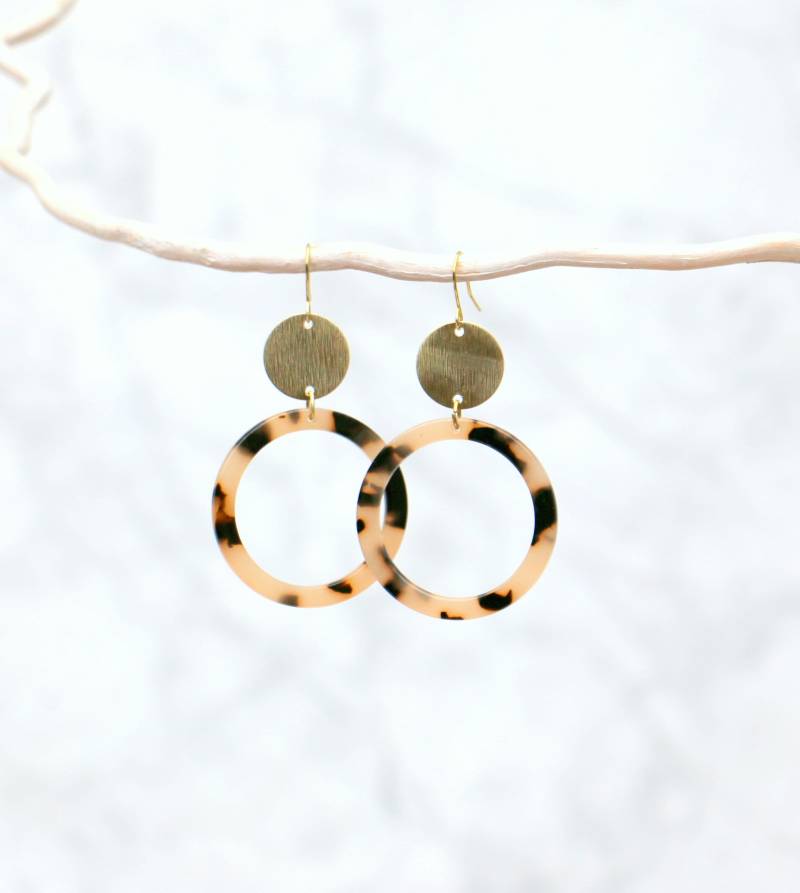 Acetat Ohrringe Schildpatt Mit Messing von ohfunky