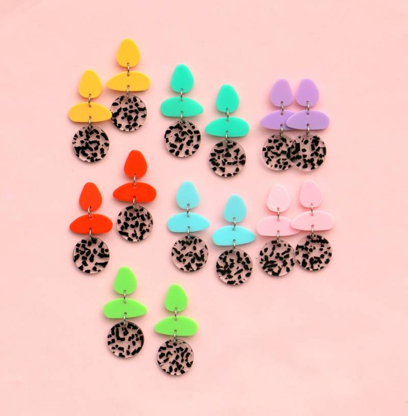 Acryl Ohrringe Color Pop Party von ohfunky