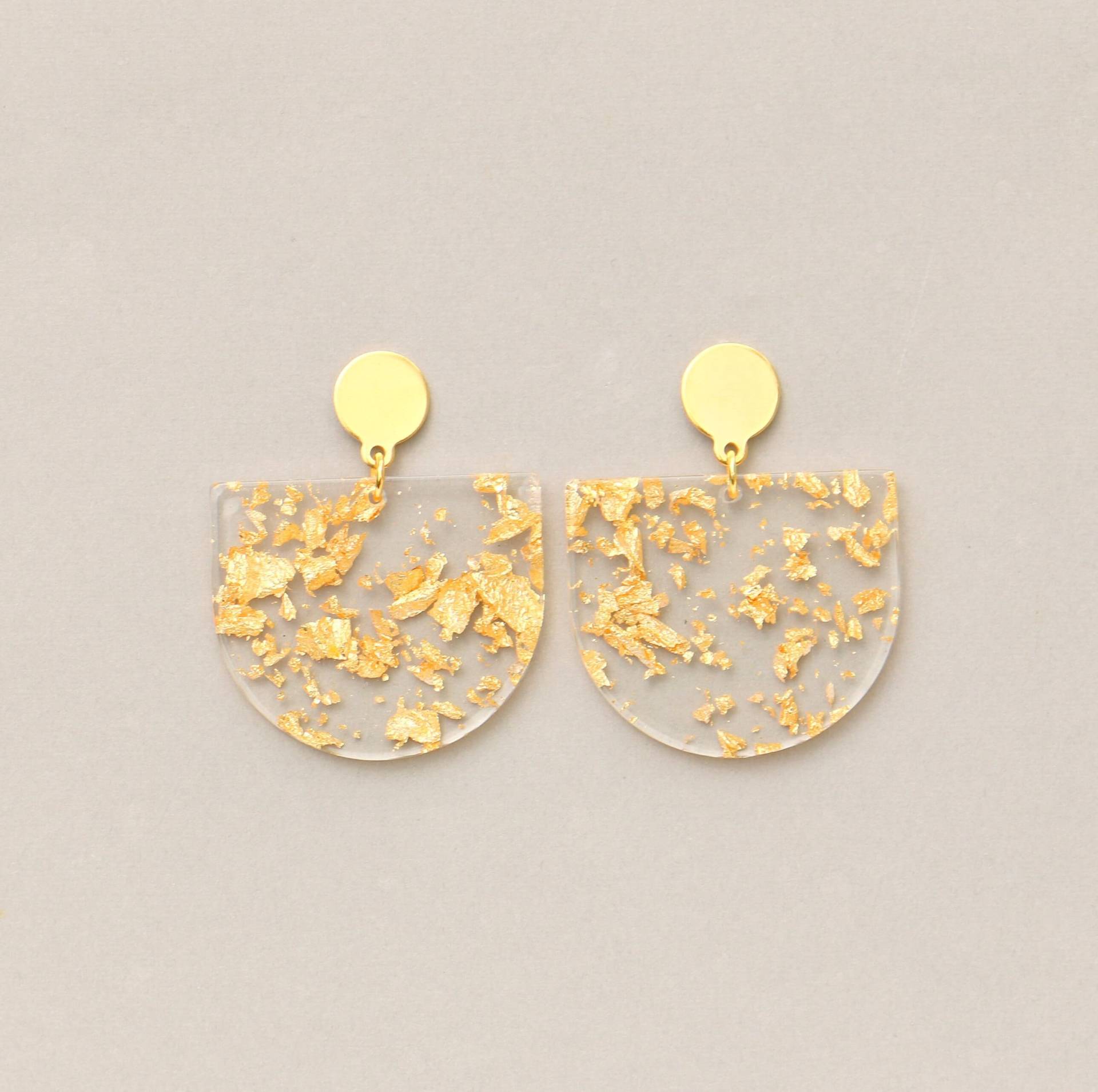 Acryl Statement Ohrringe Mit Goldflocken von ohfunky