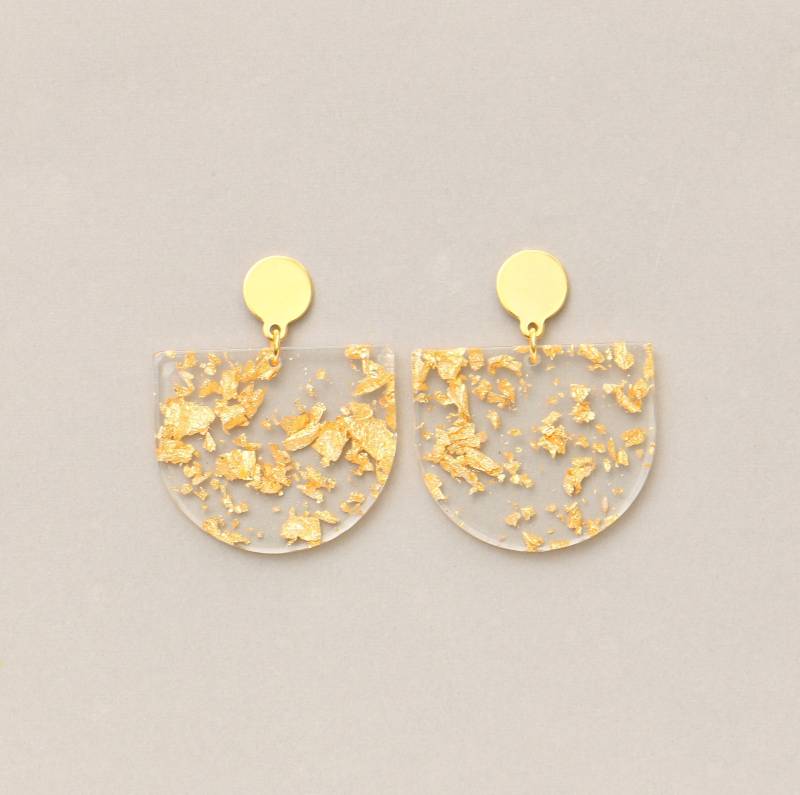 Acryl Statement Ohrringe Mit Goldflocken von ohfunky