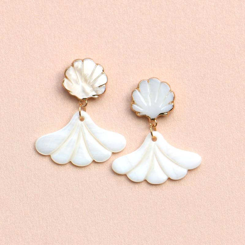 Art Deco Fächer Ohrringe Aus Perlmutt von ohfunky