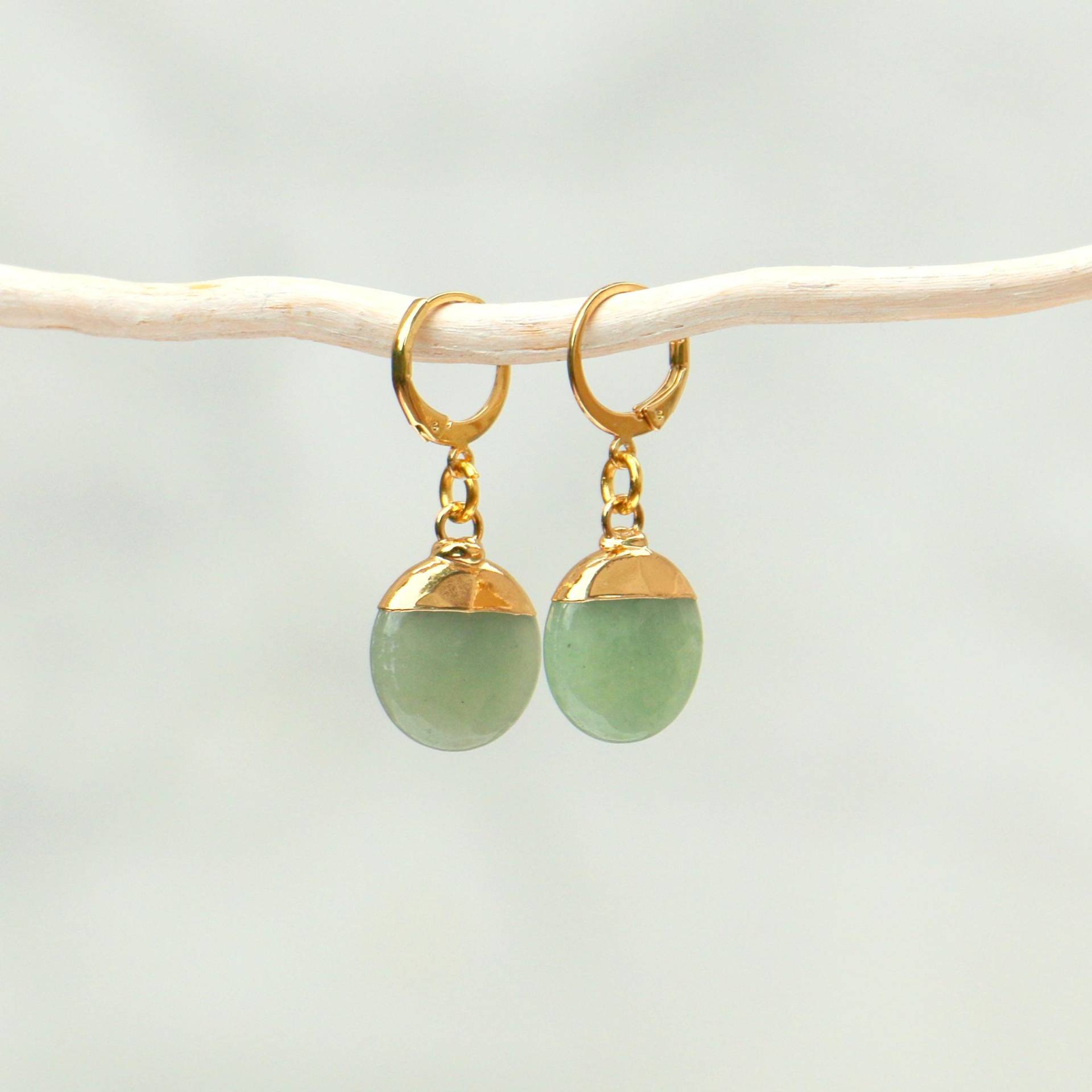 Aventurin Naturstein Ohrringe Hängend von ohfunky