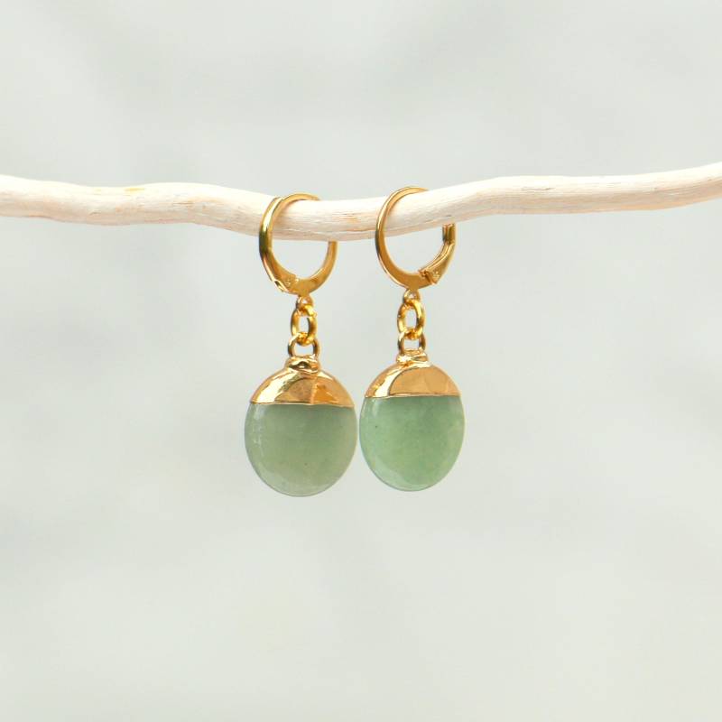Aventurin Naturstein Ohrringe Hängend von ohfunky