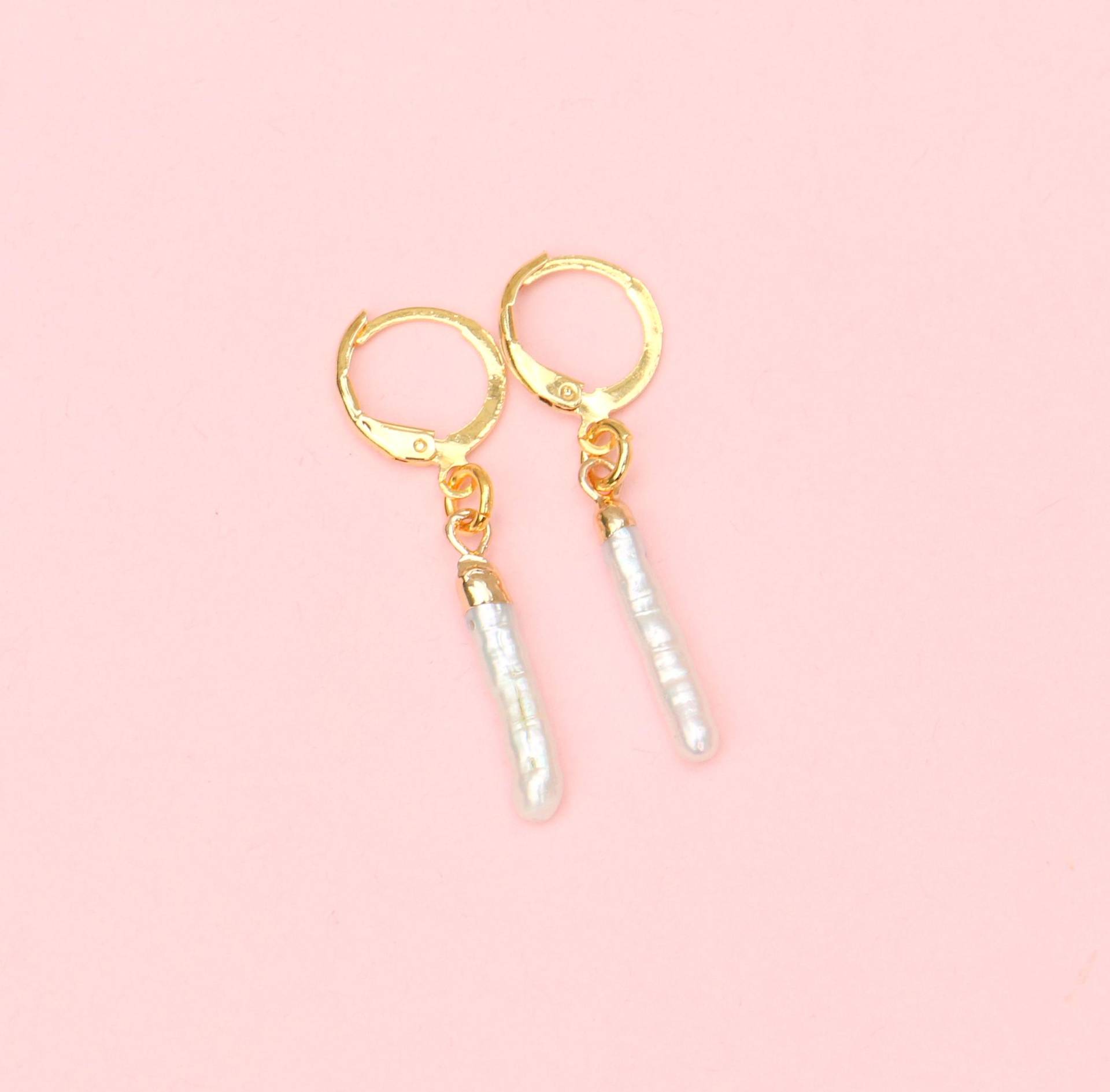 Barocke Keshi Süßwasserperlen Hängeohrringe von ohfunky