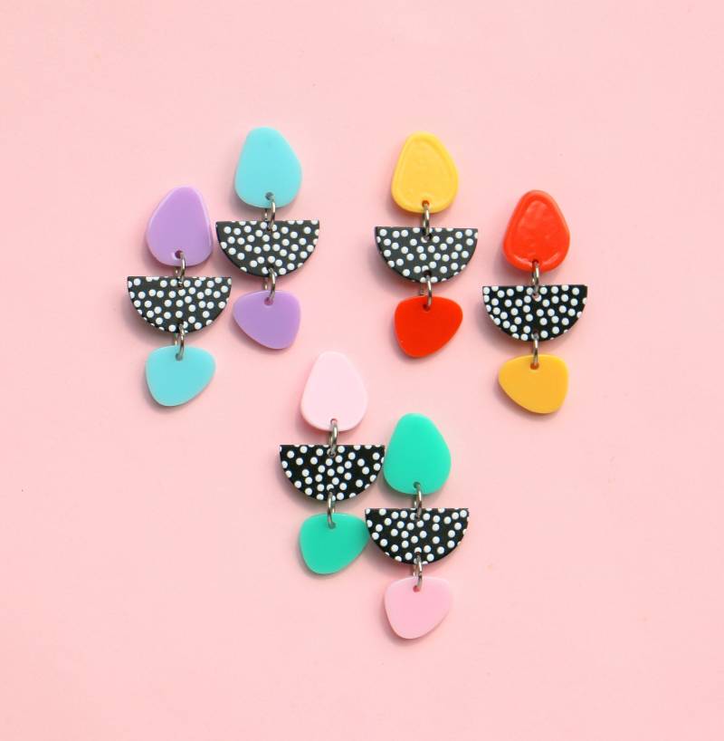 Bunte Mix Match Ohrringe von ohfunky