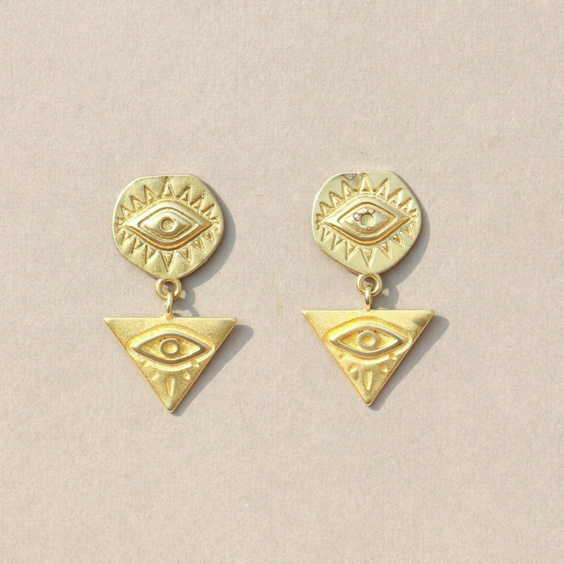 Cleopatra Evil Eye Ohrringe Aus Messing von ohfunky