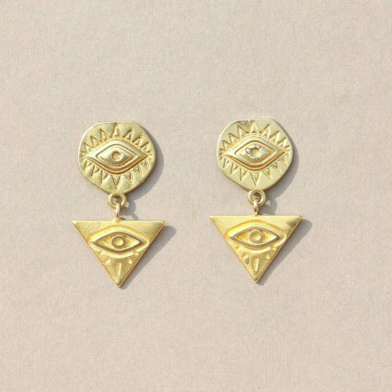 Cleopatra Evil Eye Ohrringe Aus Messing von ohfunky