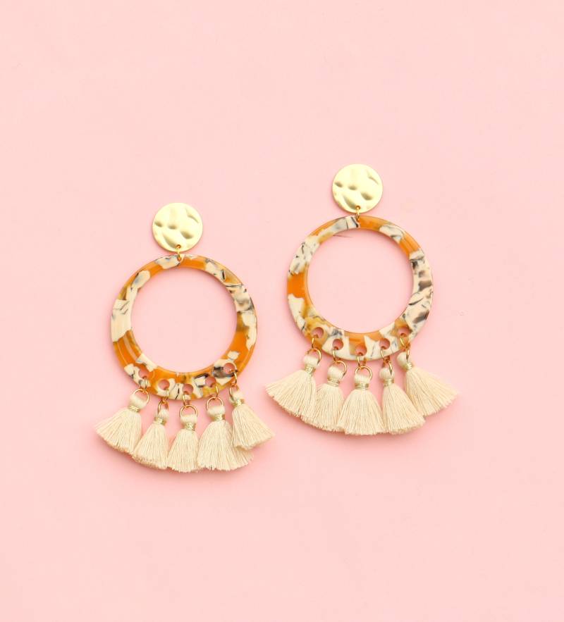 Extra Große Statement Quasten Ohrringe, Oversize Ohrhänger von ohfunky