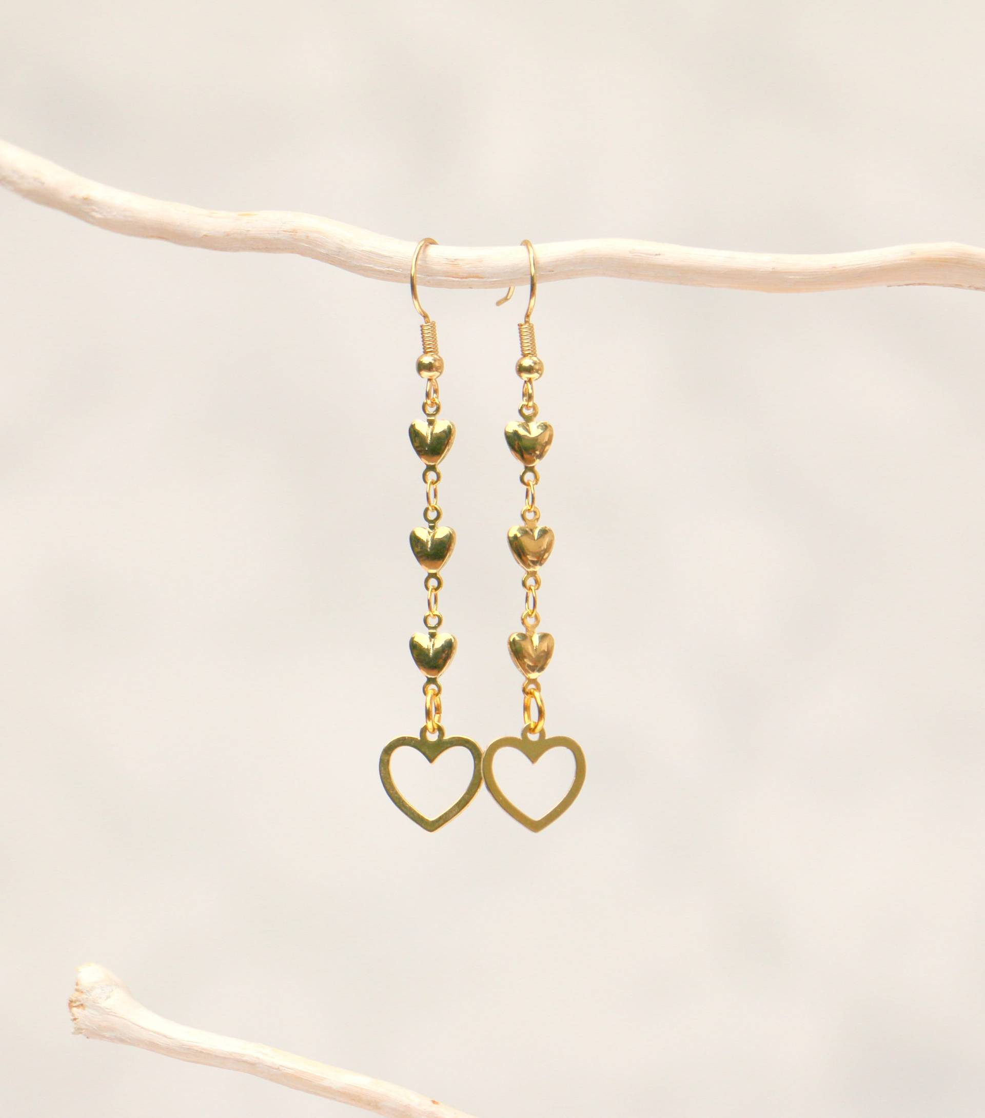 Goldene Herzen Ohrringe von ohfunky