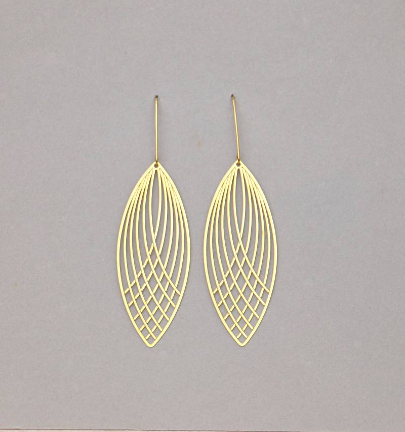 Hängende Blatt Ohrringe Aus Messing von ohfunky