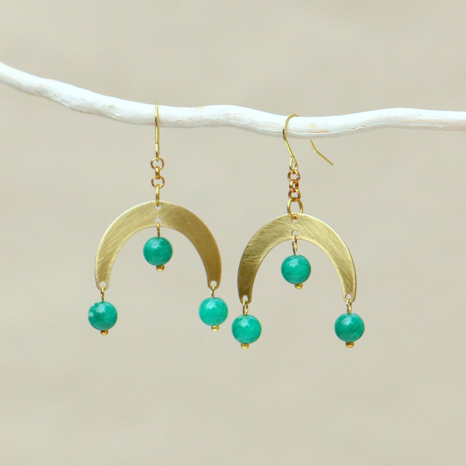 Hängende Chandelier Ohrringe Mit Jade Perlen von ohfunky