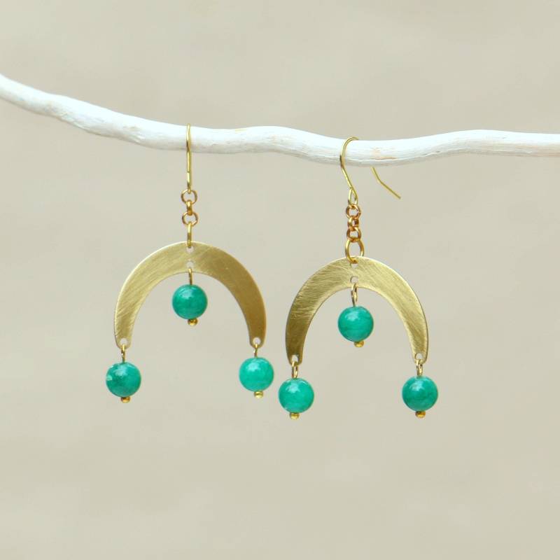 Hängende Chandelier Ohrringe Mit Jade Perlen von ohfunky