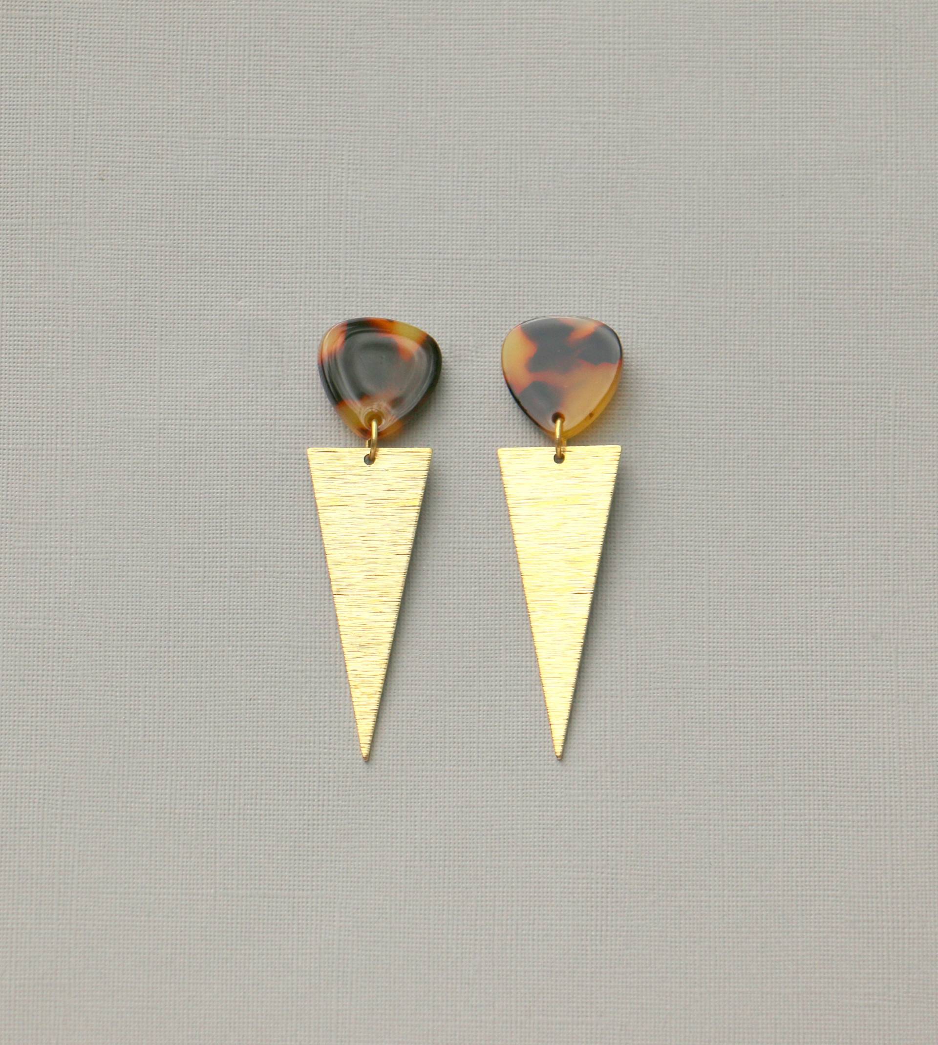 Hängende Ohrringe Aus Messing Dreieck Geometrisch von ohfunky