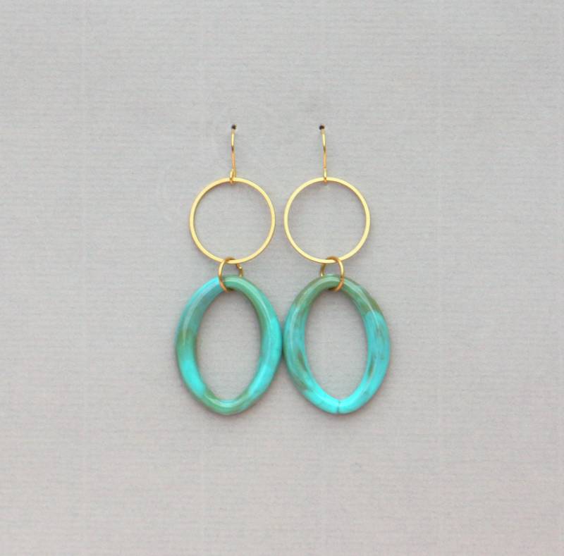 Hängeohrringe Acryl Und Messing von ohfunky